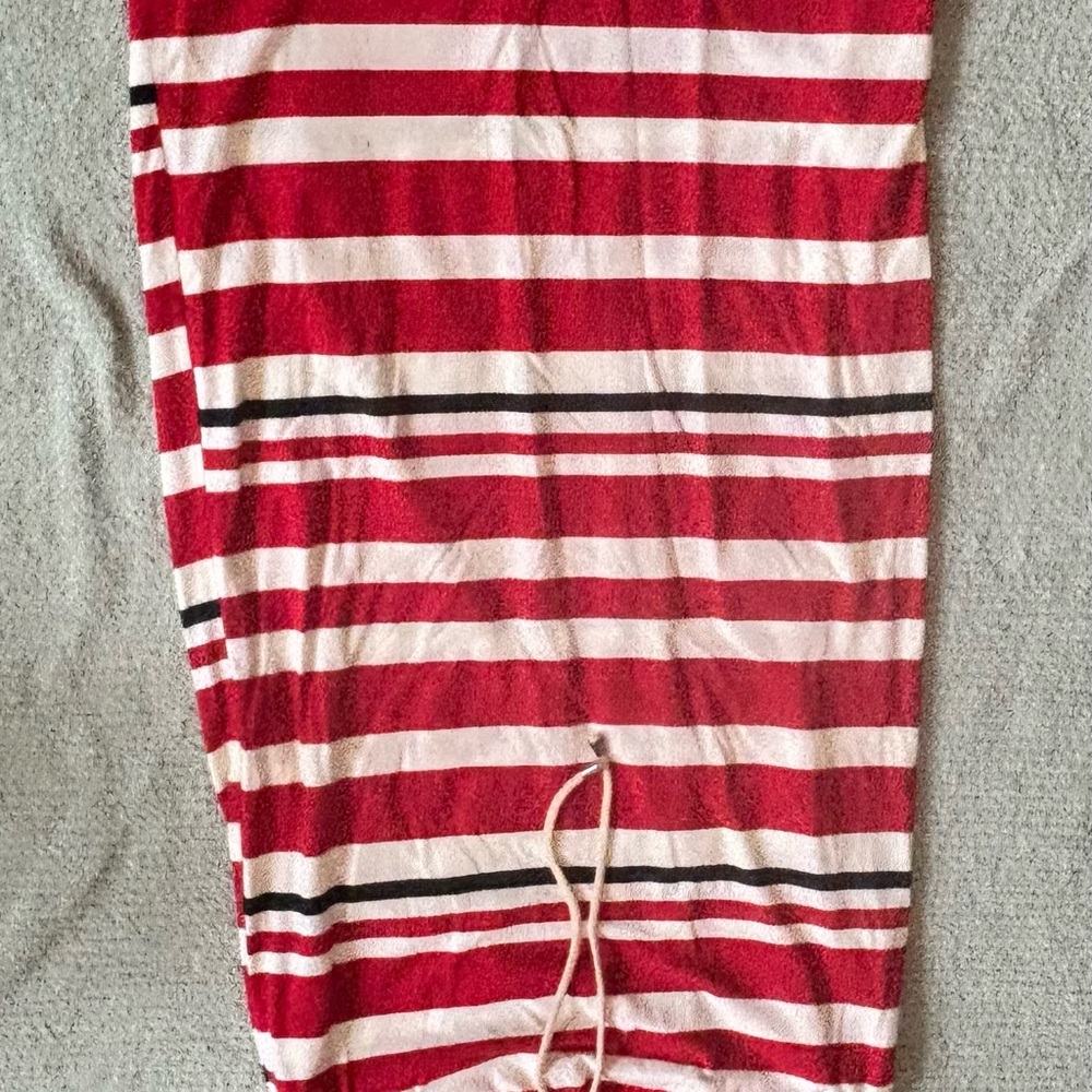 Red and White Striped Maxi Dress
